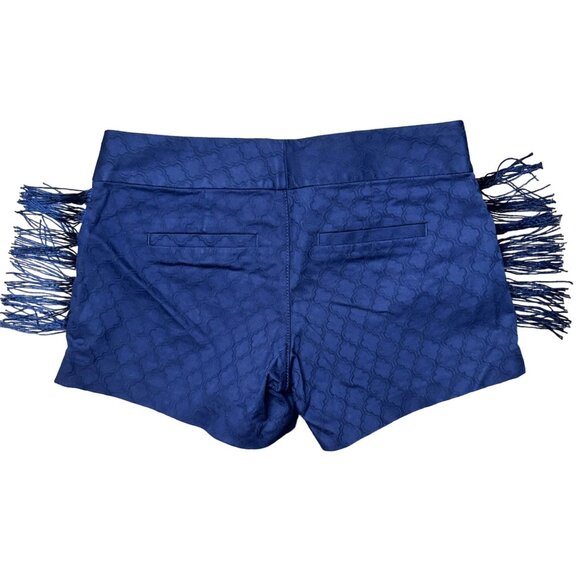 Lilly Pulitzer Ellie Blue Print Fringed Tassel Shorts Sz 0 Festival‎ Boho Preppy - Picture 4 of 12